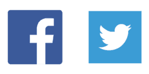 Facebook and Twitter Logos